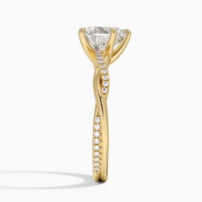 Petite Twisted Vine Diamond Ring (1/8 ct. tw.) - Heart Center Stone