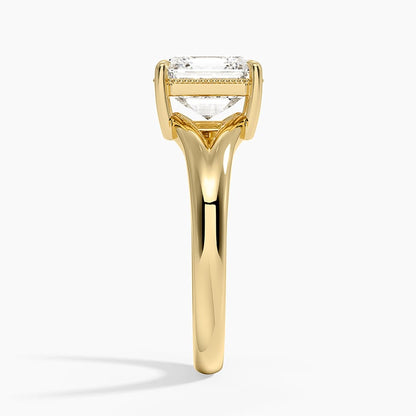 Cora Split Shank Solitaire Ring - Asscher Cut Center Stone