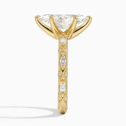 Celestia Milgrain Diamond Ring (1/4 ct. tw.) - Marquise Center Stone