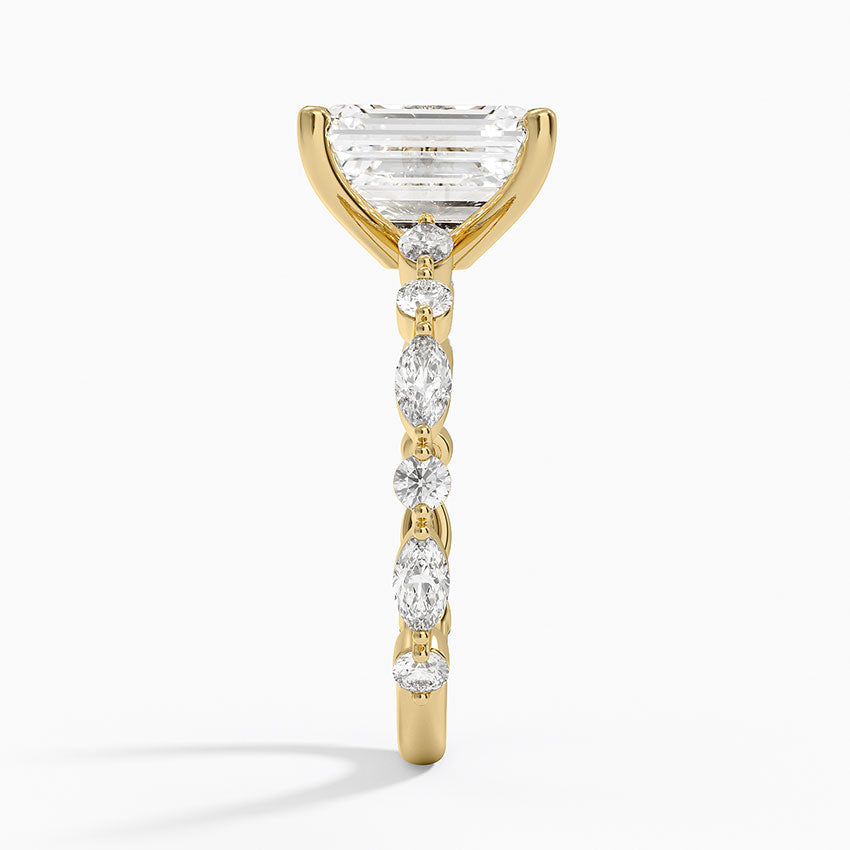 Versailles Three-Quarter Coverage Diamond Ring (1/2 ct. tw.) - Emerald Cut Center Stone