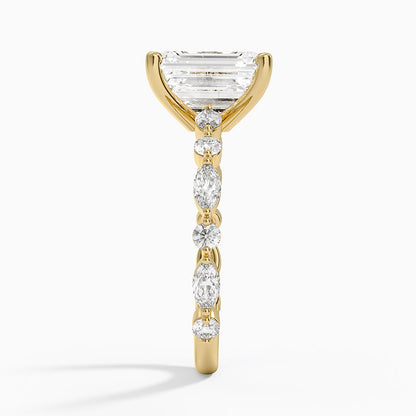 Versailles Three-Quarter Coverage Diamond Ring (1/2 ct. tw.) - Emerald Cut Center Stone