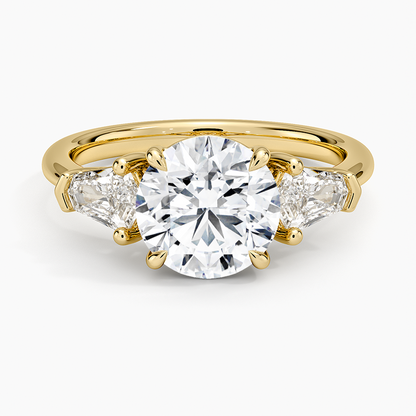Shield Cut Three Stone Diamond Ring (1/2 ct. tw.) - Round Center Stone