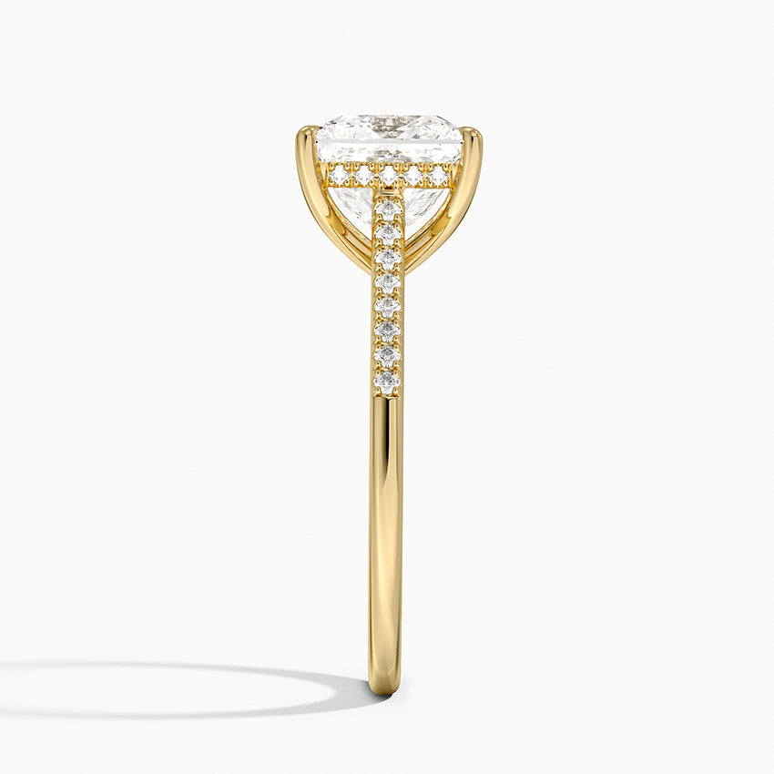 Lissome Half Coverage Diamond Ring - Princess Cut Center Stone