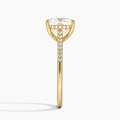 Lissome Half Coverage Diamond Ring - Princess Cut Center Stone