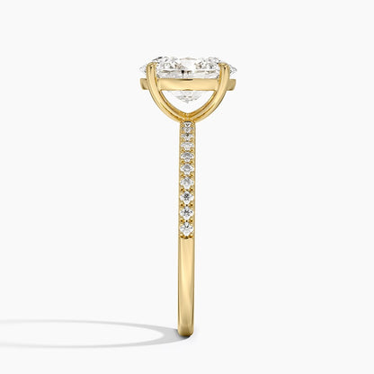 Perfect Fit Half Coverage Diamond Ring - Oval Cut Center Stone