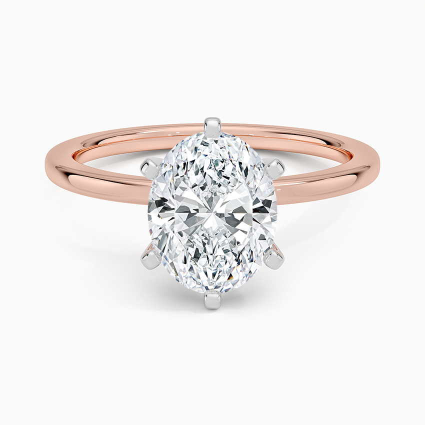 Six-Prong Petite Comfort Fit 1.5mm Solitaire Ring - Oval Center Stone