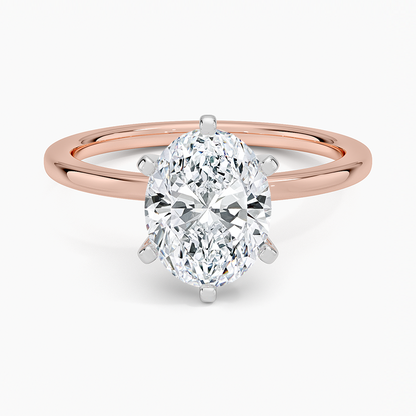 Six-Prong Petite Comfort Fit 1.5mm Solitaire Ring - Oval Center Stone
