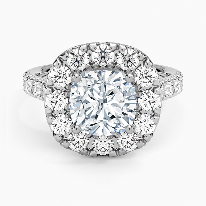 Adele Halo Diamond Ring - Cushion Cut Center Stone