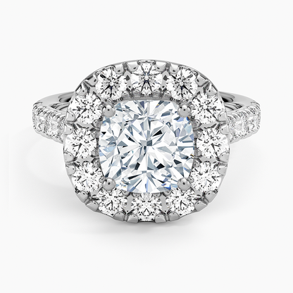 Adele Halo Diamond Ring - Cushion Cut Center Stone