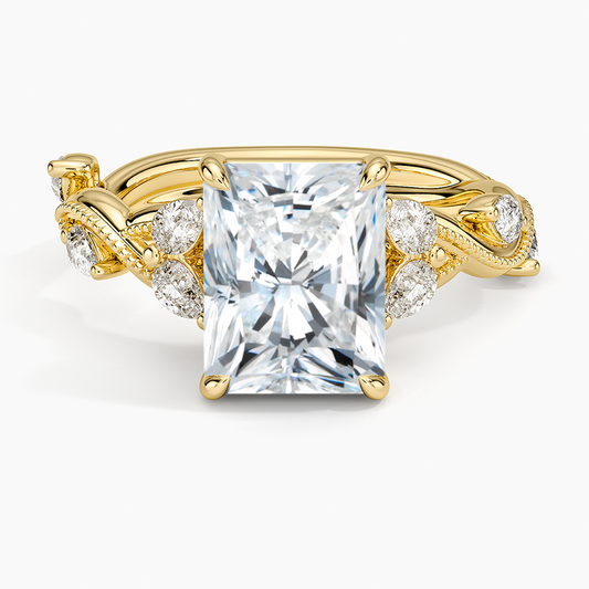 Vintage Secret Garden Diamond Ring (3/8 ct. tw.) - Radiant Cut Center Stone