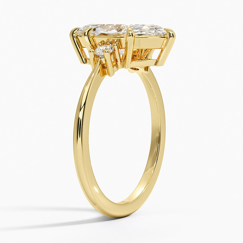 Petite Selene Three Stone Diamond Ring (1/10 ct. tw.) - Marquise Center Stone