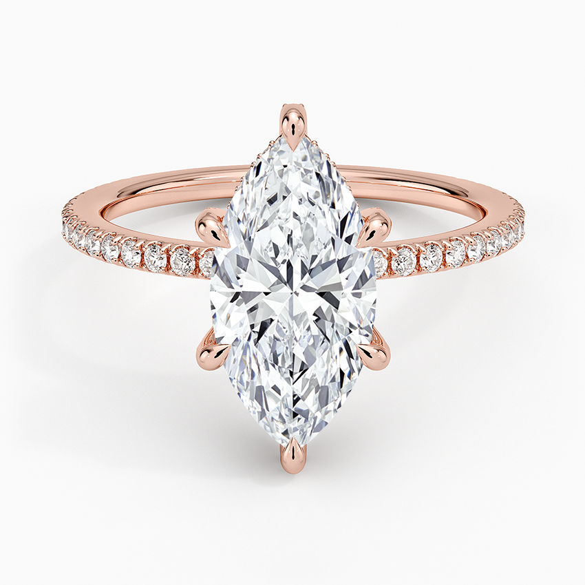 Viviana Three-Quarter Coverage Six-Prong Diamond Ring (1/3 ct. tw.) - Marquise Center Stone