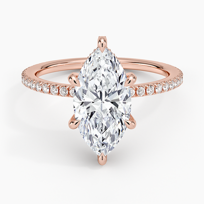 Viviana Three-Quarter Coverage Six-Prong Diamond Ring (1/3 ct. tw.) - Marquise Center Stone