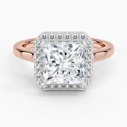 Platinum Mixed Metal Julia Halo Diamond Ring (1/5 ct. tw.) - Princess Cut Center Stone