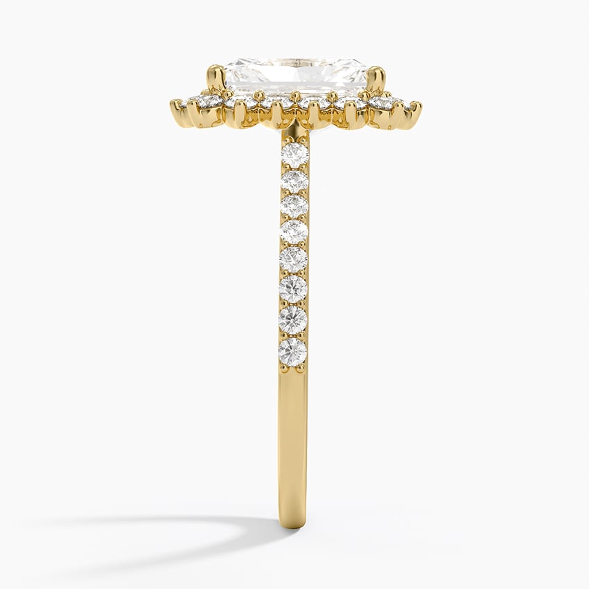 Luxe Sunburst Halo Diamond Ring (1/2 ct. tw.) - Radiant Cut Center Stone