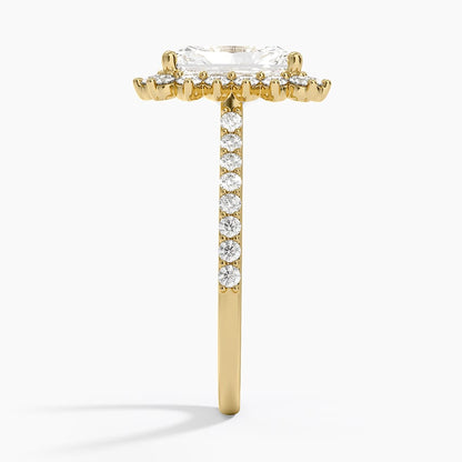 Luxe Sunburst Halo Diamond Ring (1/2 ct. tw.) - Radiant Cut Center Stone