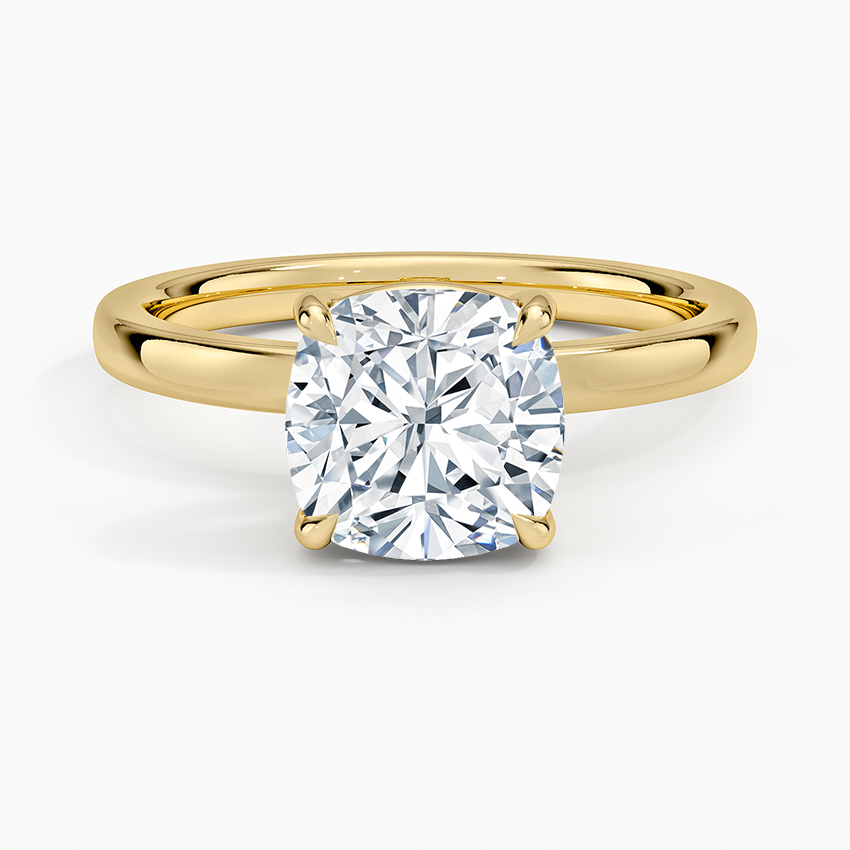 Fairmined Perfect Fit Solitaire 2mm Ring - Cushion Cut Center Stone