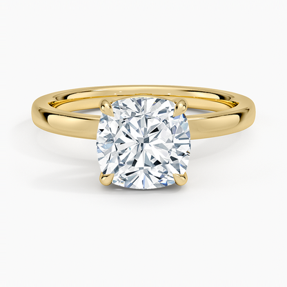 Fairmined Perfect Fit Solitaire 2mm Ring - Cushion Cut Center Stone
