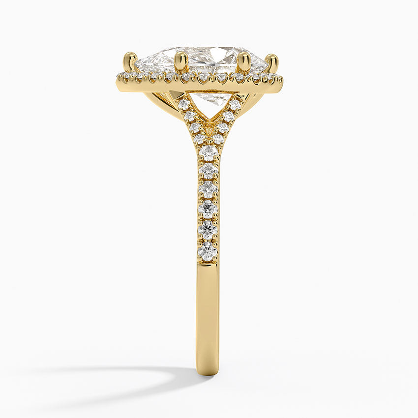 Joy Half Coverage Diamond Ring - Pear Cut Center Stone