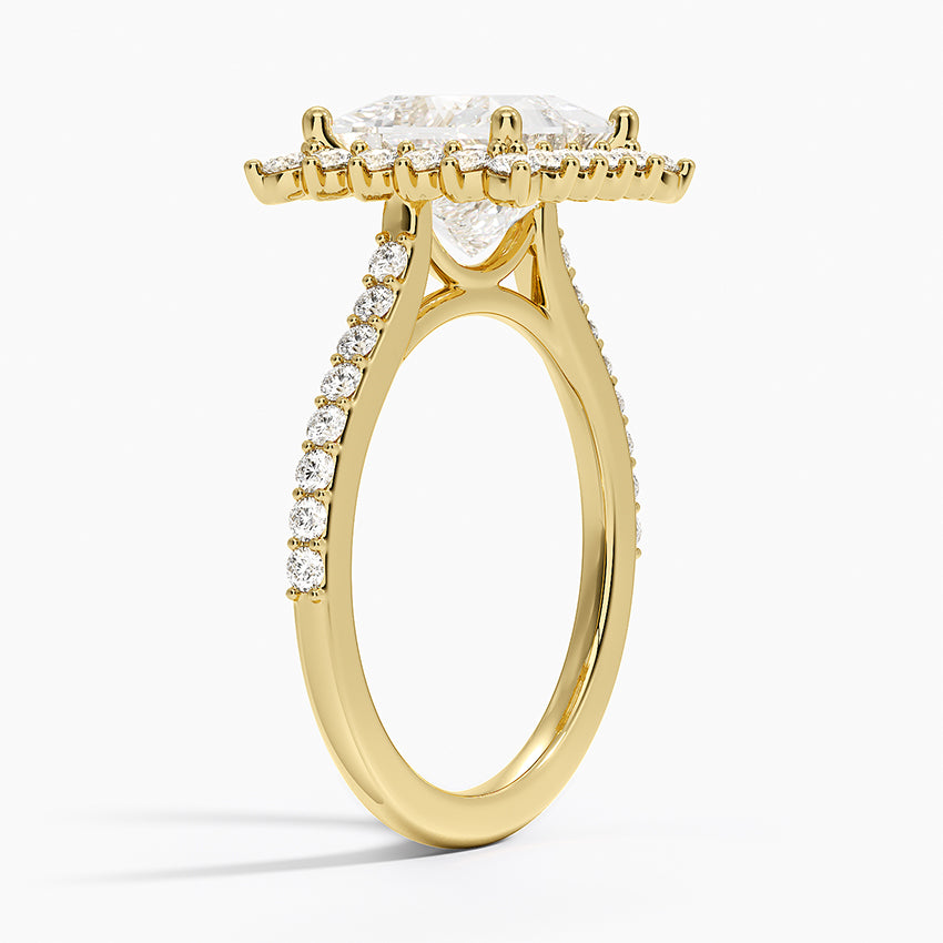 Luxe Sunburst Halo Diamond Ring (1/2 ct. tw.) - Princess Cut Center Stone