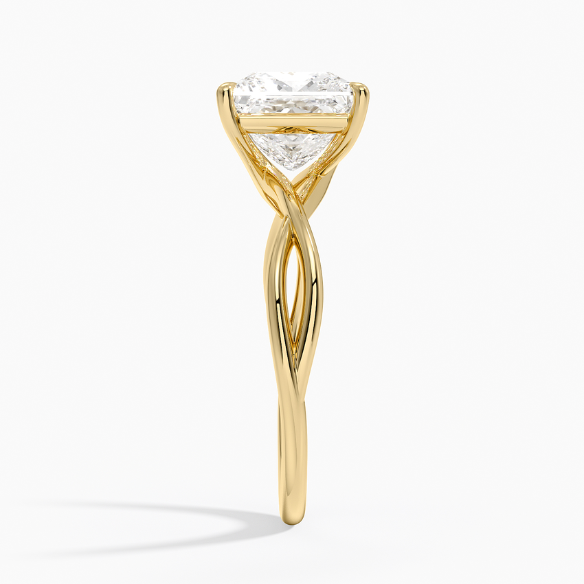 Alya Twist Solitaire Ring - Princess Cut Center Stone