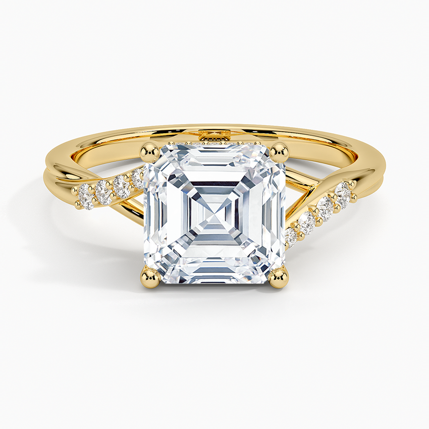 Chamise Hidden Halo Diamond Ring - Asscher Cut Center Stone