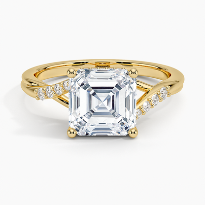 Chamise Hidden Halo Diamond Ring - Asscher Cut Center Stone