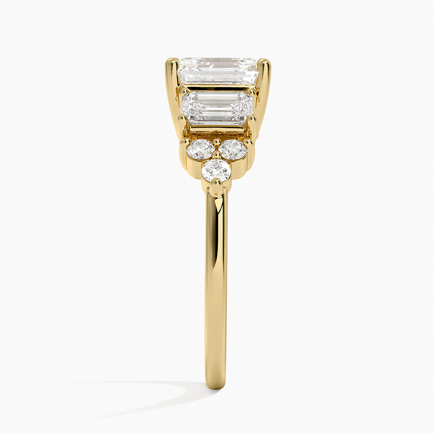 Sabine Cluster Diamond Ring (1 ct. tw.) - Asscher Cut Center Stone