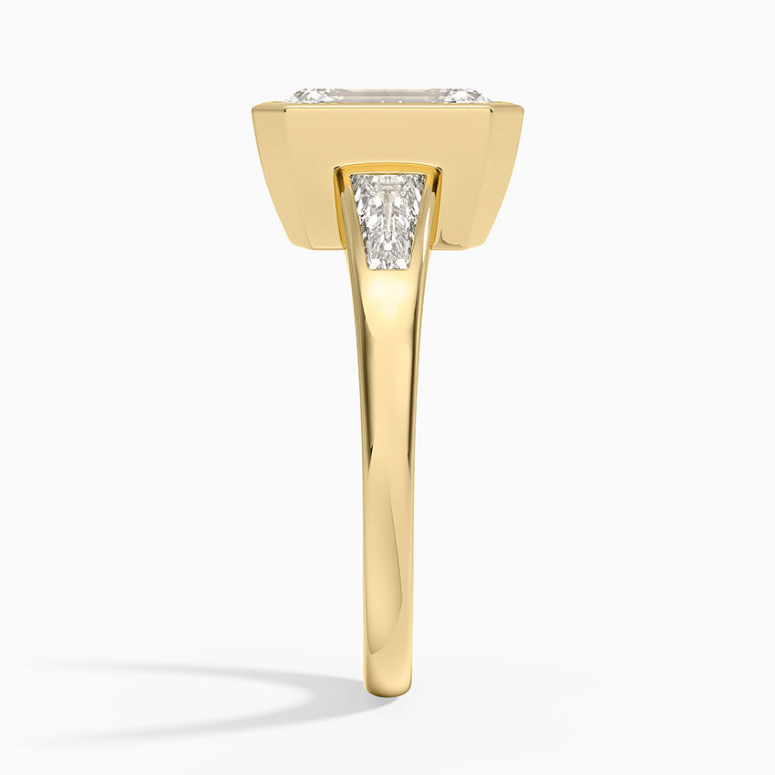 Hayes Three Stone Baguette Diamond Ring (1/2 ct. tw.) - Emerald Cut Center Stone