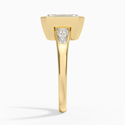 Hayes Three Stone Baguette Diamond Ring (1/2 ct. tw.) - Emerald Cut Center Stone