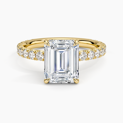 Luxe French Pavé Perfect Fit Diamond Ring (1/2 ct. tw.) - Emerald Cut Center Stone