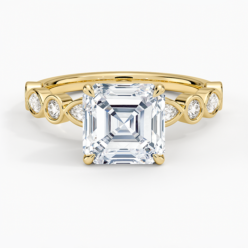 Versailles Bezel Diamond Ring - Asscher Cut Center Stone