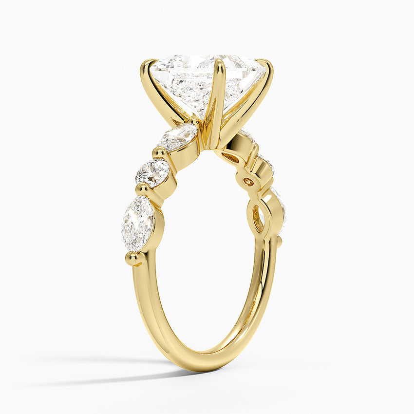Grand Versailles Diamond Ring - Princess Cut Center Stone