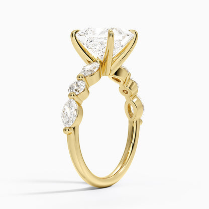 Grand Versailles Diamond Ring - Princess Cut Center Stone