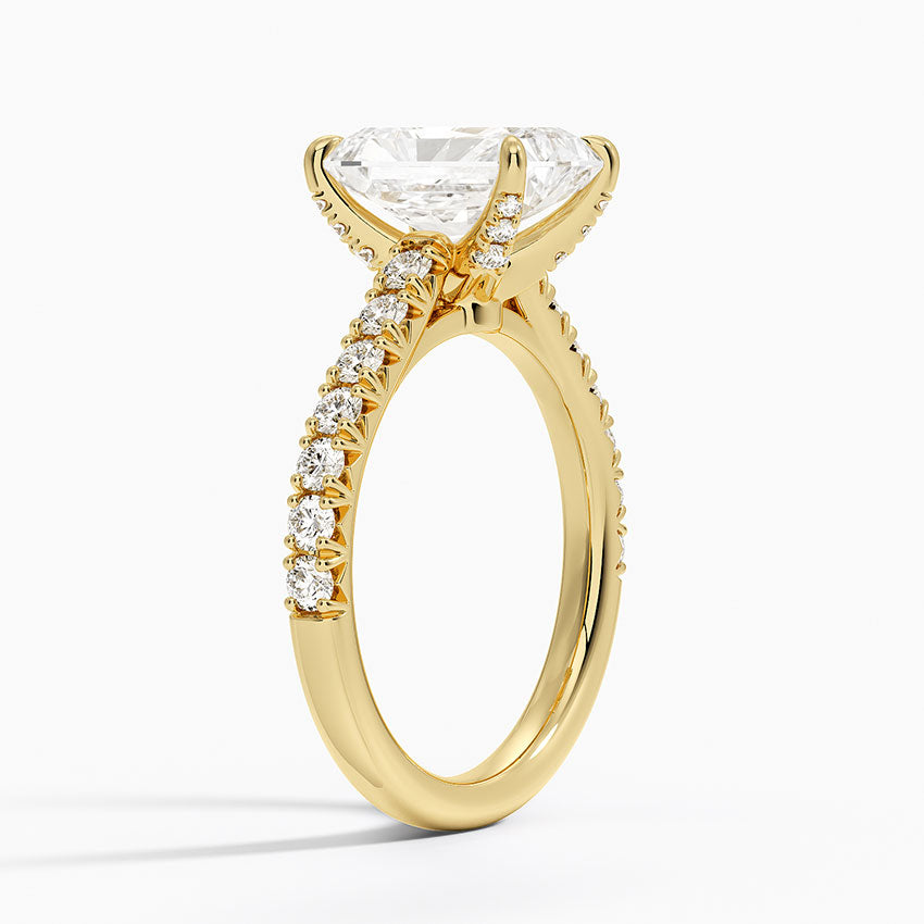 Sienna Half Coverage Hidden Accents Diamond Ring (1/2 ct. tw.) - Radiant Cut Center Stone