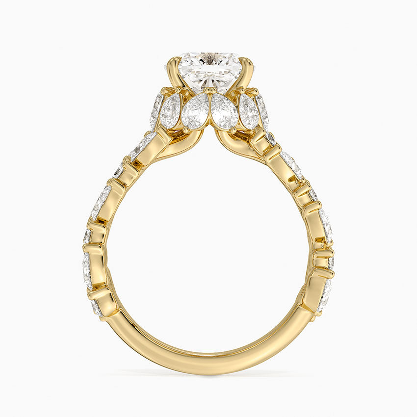Olivetta Double Row Diamond Ring (2 1/2 ct. tw.) - Cushion Cut Center Stone