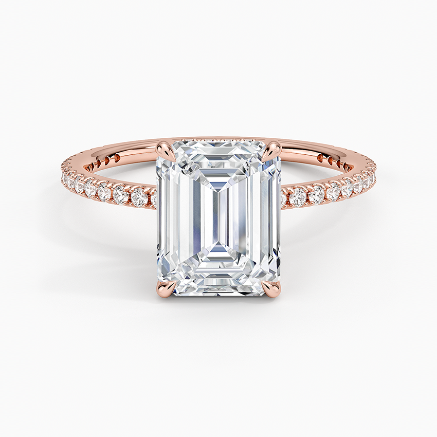 Perfect Fit Three-Quarter Diamond Ring (1/4 ct. tw.) - Emerald Cut Center Stone