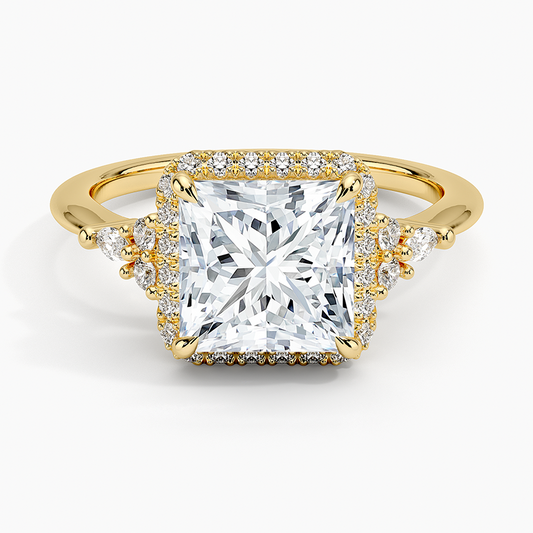 Nadia Halo Diamond Ring (1/4 ct. tw.) - Princess Cut Center Stone