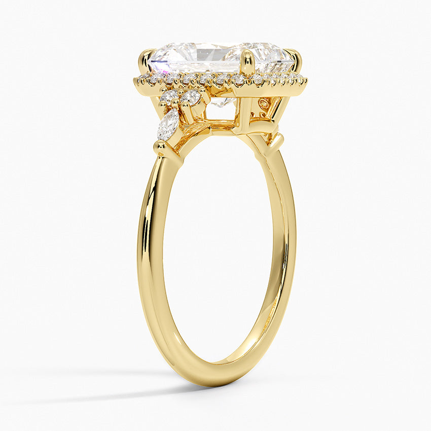Nadia Halo Diamond Ring (1/4 ct. tw.) - Radiant Cut Center Stone