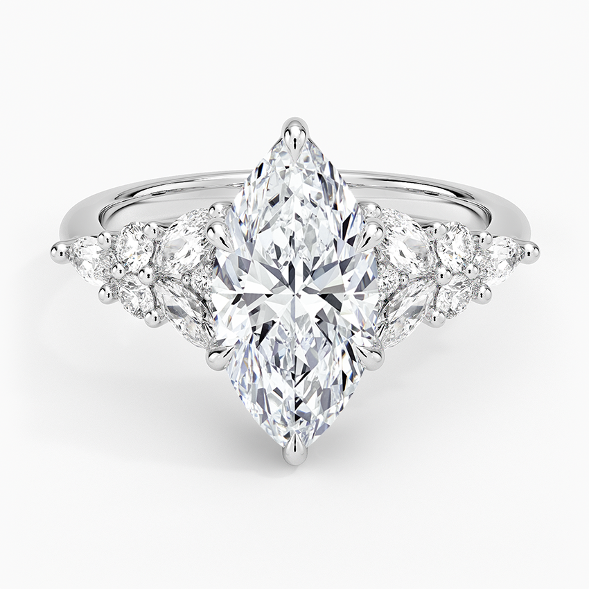 Nadia Taper Diamond Ring - Marquise Center Stone