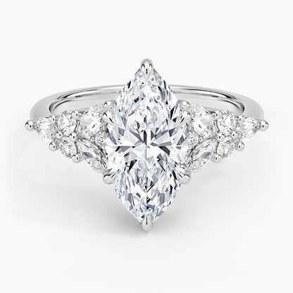 Nadia Taper Diamond Ring - Marquise Center Stone