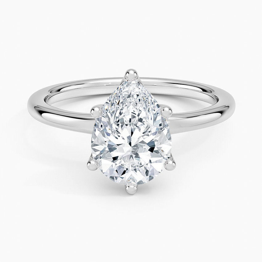 Fleur Solitaire Ring - Pear Center Stone