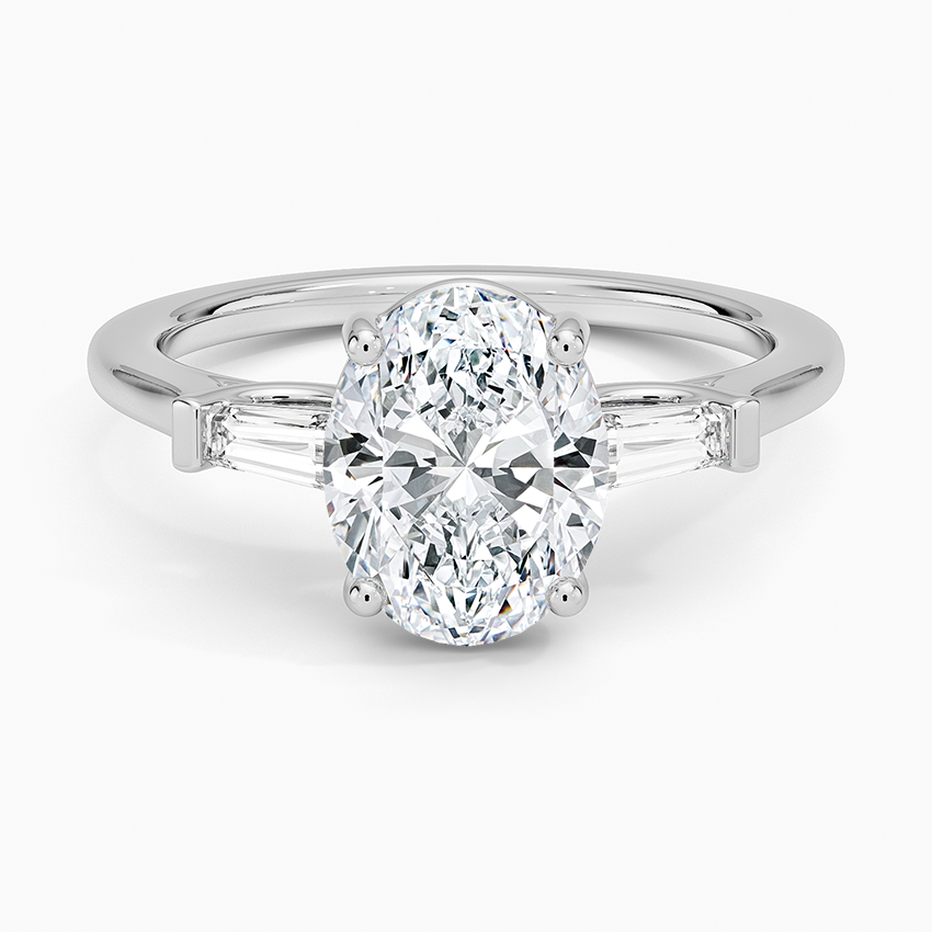 Symphony Perfect Fit Tapered Baguette Diamond Ring - Oval Center Stone