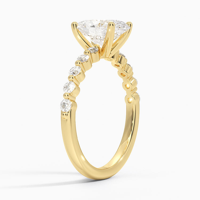 Marseille Half Coverage Diamond Ring (1/4 ct. tw.) - Oval Cut Center Stone