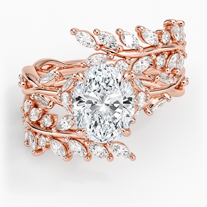 Secret Garden Wrap Diamond Ring - Oval Center Stone