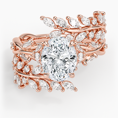 Secret Garden Wrap Diamond Ring - Oval Center Stone