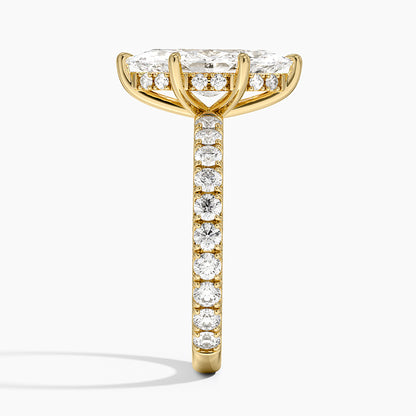 Grand Perfect Fit Three-Quarter Diamond Ring - Marquise Center Stone