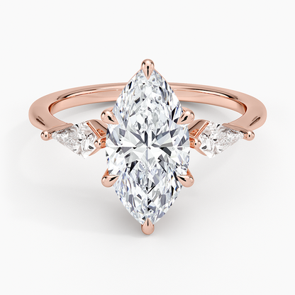 Luxe Cometa Three Stone Diamond Ring (1/3 ct. tw.) - Marquise Center Stone