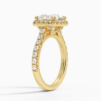 Sienna Halo Half Coverage Diamond Ring (2/3 ct. tw.) - Princess Cut Center Stone