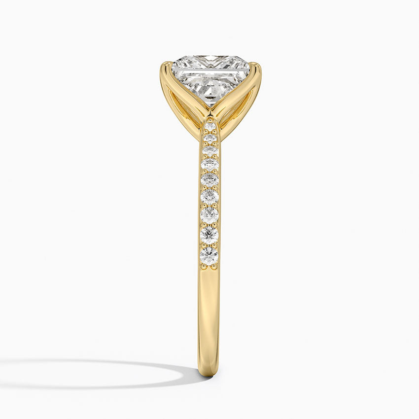 Elodie Cathedral Diamond Ring - Princess Cut Center Stone